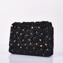 Load image into Gallery viewer, Ada Clutch (black and gold)
