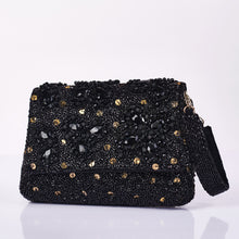 Load image into Gallery viewer, Ada Clutch (black and gold)

