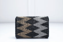 Load image into Gallery viewer, Farah Clutch- Black, Gold &amp; Silver
