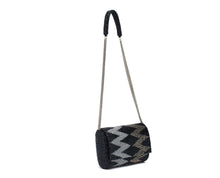 Load image into Gallery viewer, Farah Clutch- Black, Gold &amp; Silver
