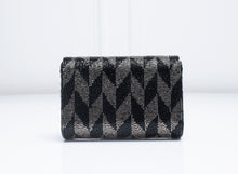 Load image into Gallery viewer, Farah Clutch- Black &amp; Silver
